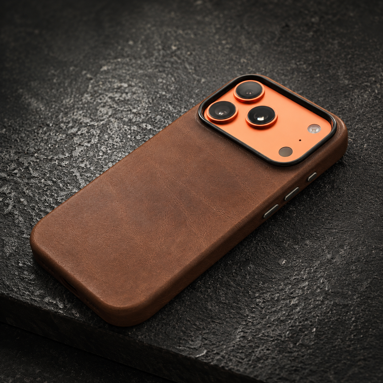 Premium iPhone Case MagSafe Compatible Genuine Cowhide Leather Cover Retro Style Full Body Protective Shell Anti Fingerprint Magnetic Wallet Design
