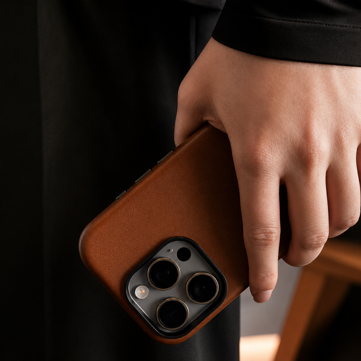 Premium iPhone Case MagSafe Compatible Genuine Cowhide Leather Cover Retro Style Full Body Protective Shell Anti Fingerprint Magnetic Wallet Design