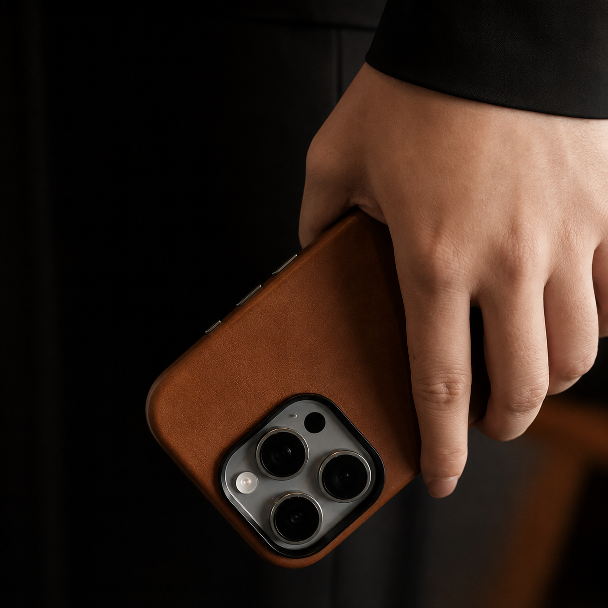 Premium iPhone Case MagSafe Compatible Genuine Cowhide Leather Cover with Camera Lens Protection, Full Body Protective Design and Anti Fingerprint Finish