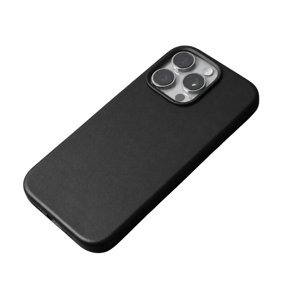 Premium iPhone Case MagSafe Compatible Genuine Cowhide Leather Cover with Camera Lens Protection, Full Body Protective Design and Anti Fingerprint Finish