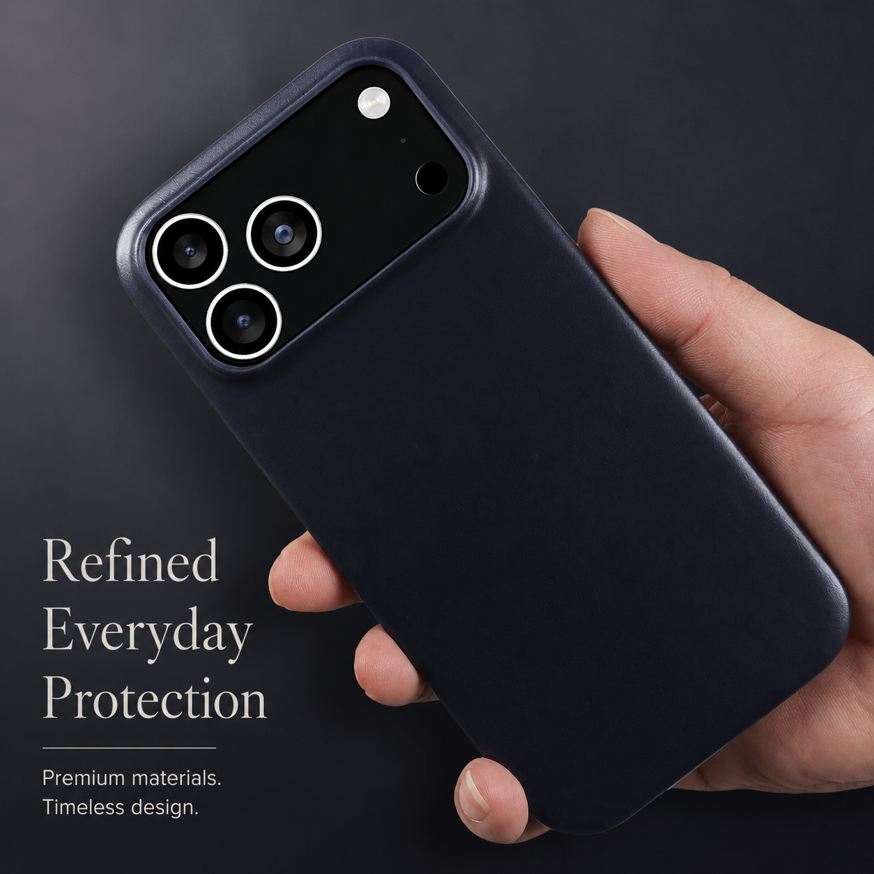 Premium iPhone Case MagSafe Compatible Genuine Leather Cover with Camera Lens Protection, Shockproof Full Coverage Design and Anti Slip Finish