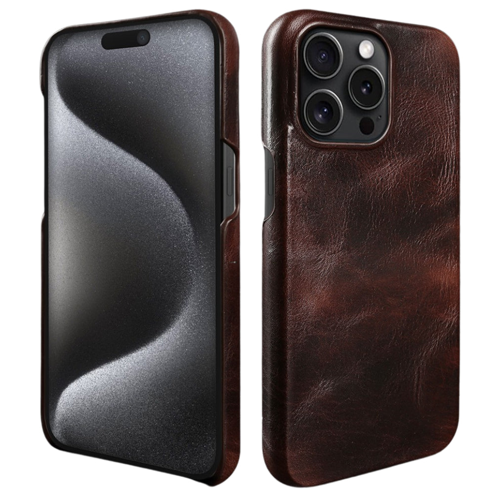 Premium iPhone Case MagSafe Compatible Genuine Leather Protective Cover Camera Lens Protection Shockproof Strap Design Slim Carry Strap