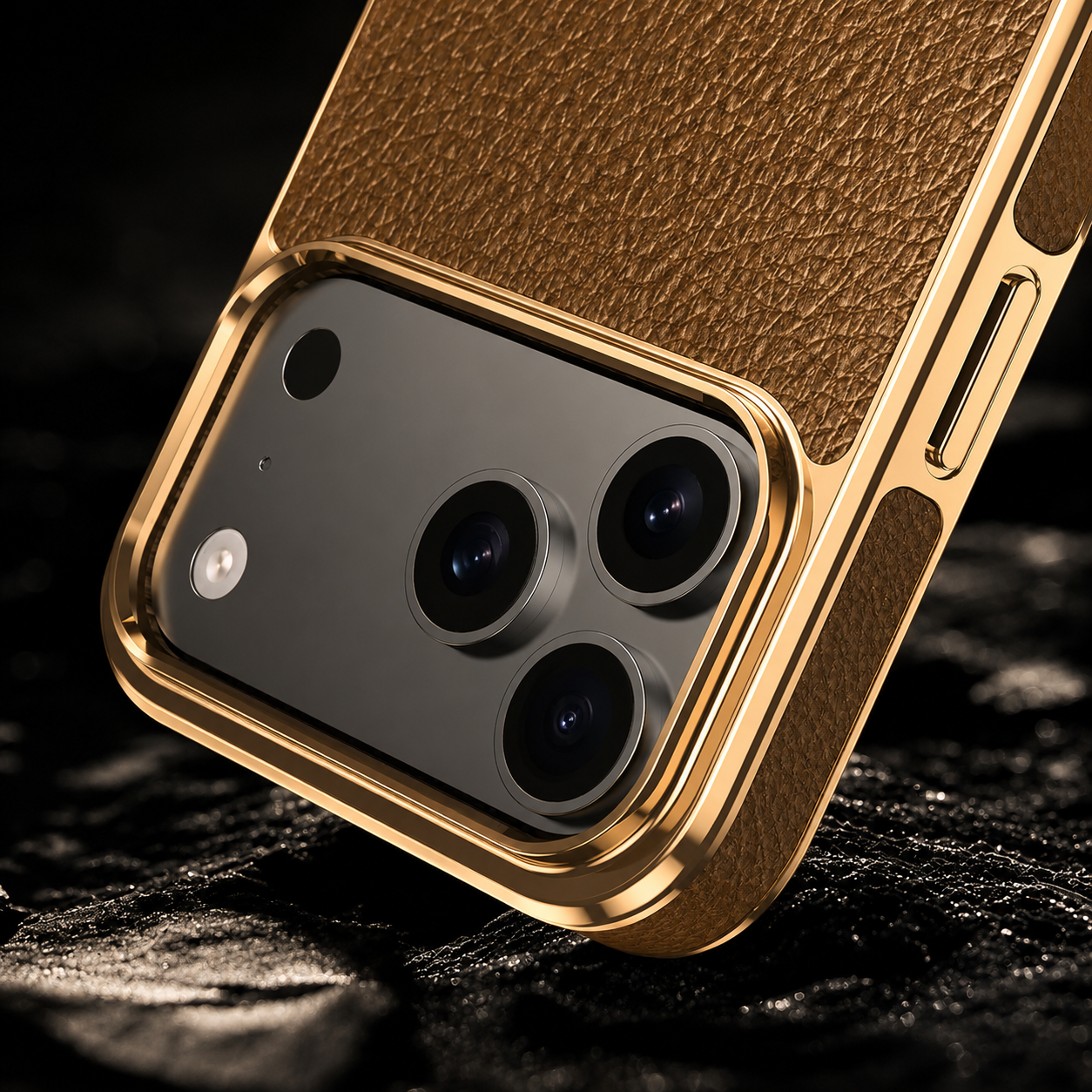 Premium iPhone Case MagSafe Compatible Genuine Leather Protective Cover Cowhide Lychee Texture Anti Fingerprint Slim Shockproof Design