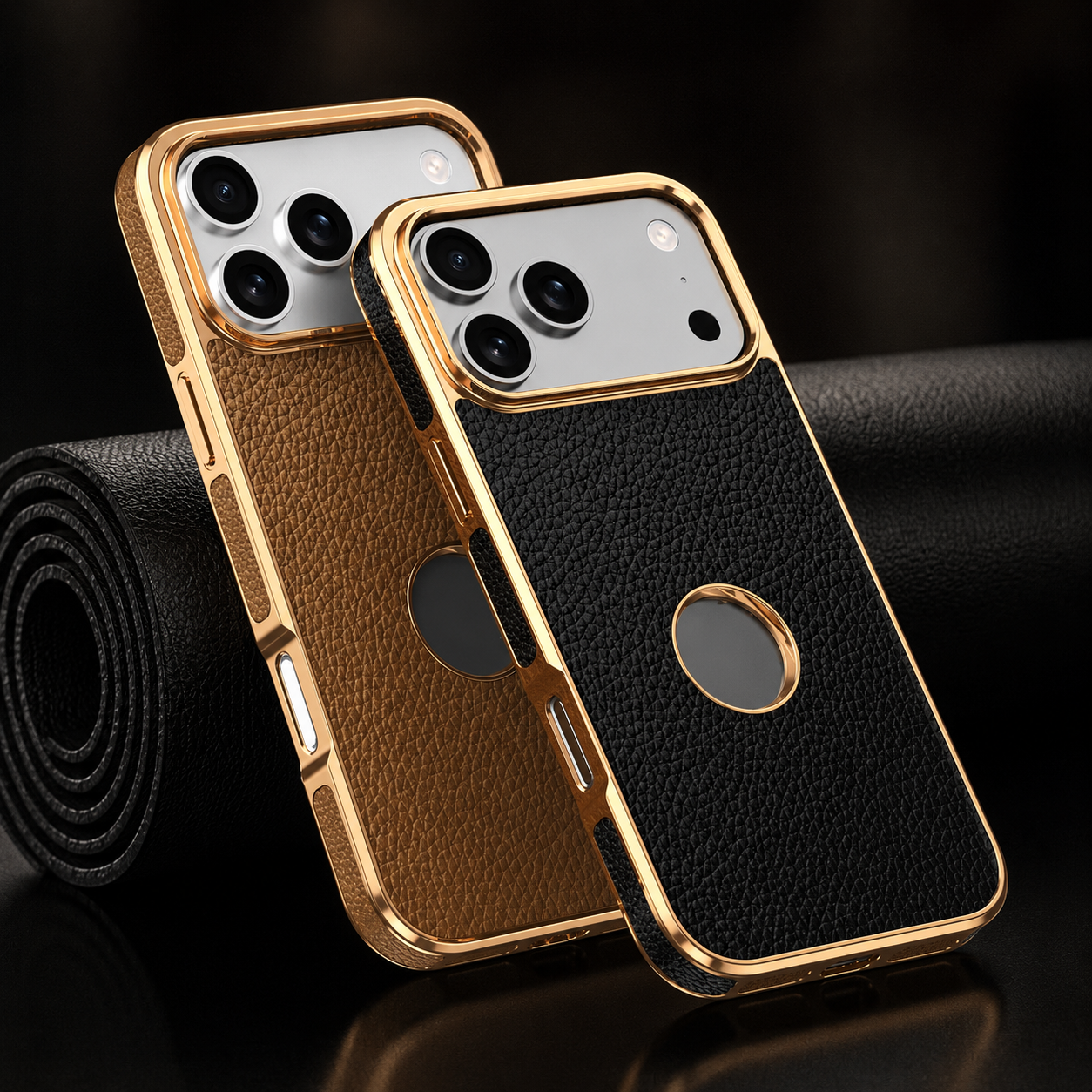 Premium iPhone Case MagSafe Compatible Genuine Leather Protective Cover Cowhide Lychee Texture Anti Fingerprint Slim Shockproof Design