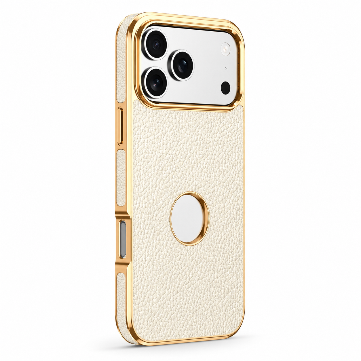 Premium iPhone Case MagSafe Compatible Genuine Leather Protective Cover Cowhide Lychee Texture Anti Fingerprint Slim Shockproof Design