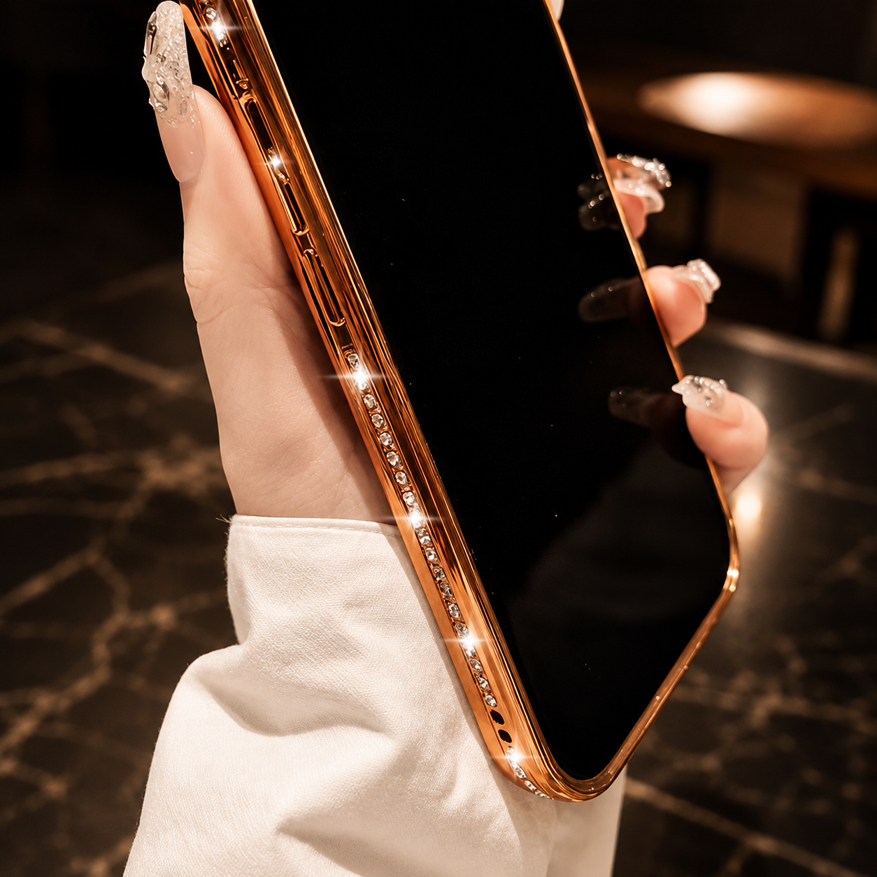Premium iPhone Case MagSafe Compatible Glitter Mirror Protective Cover Camera Lens Protection Anti Fingerprint Shockproof Non Slip Transparent Back