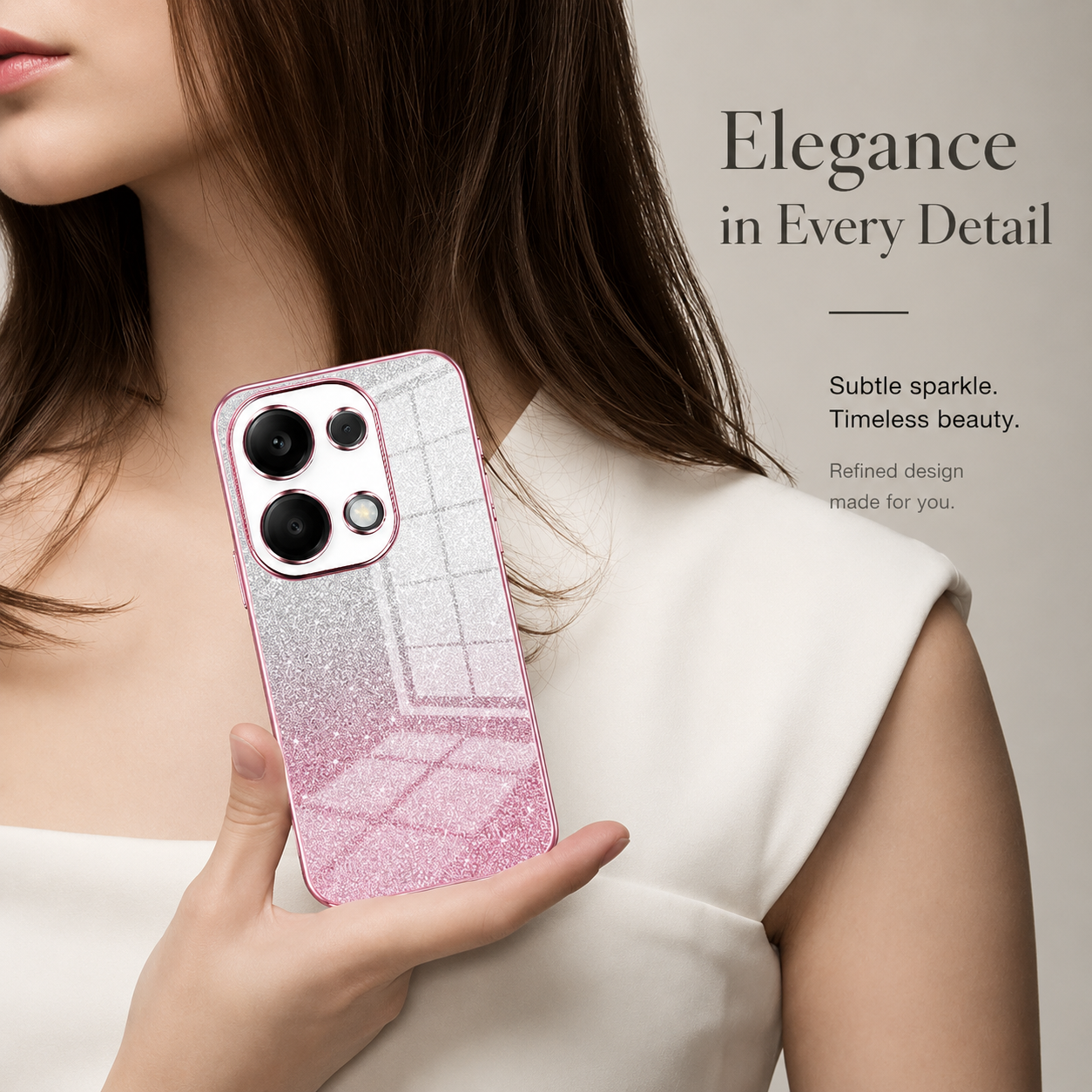 Premium iPhone Case MagSafe Compatible Glitter TPU Protective Cover Camera Lens Protection Shockproof Slim Lightweight Anti Scratch Fashion Design