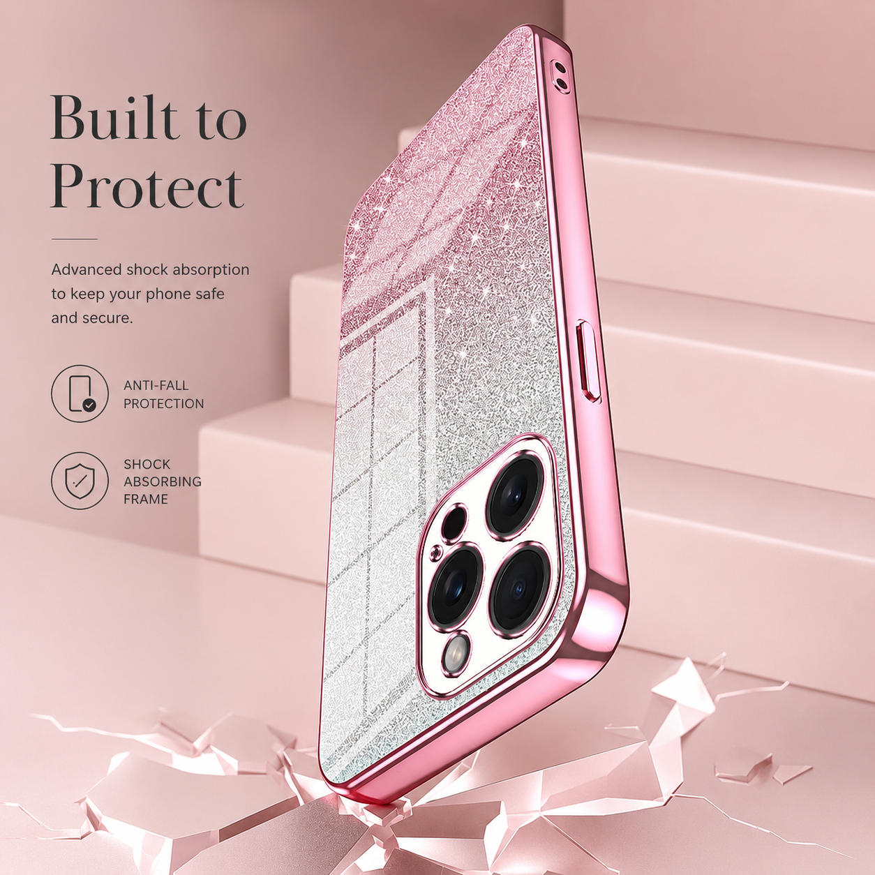 Premium iPhone Case MagSafe Compatible Glitter TPU Protective Cover Camera Lens Protection Shockproof Slim Lightweight Anti Scratch Fashion Design