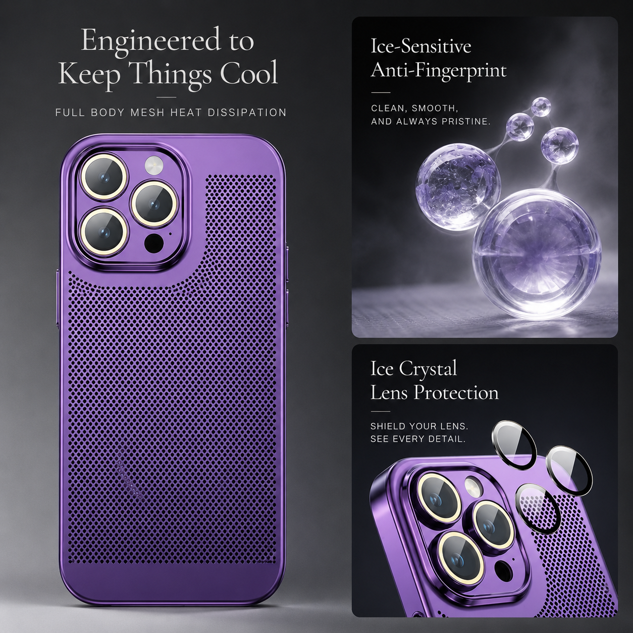Premium iPhone Case MagSafe Compatible Honeycomb Texture Protective Cover Camera Lens Protection Shockproof Heat Dissipation Slim Design