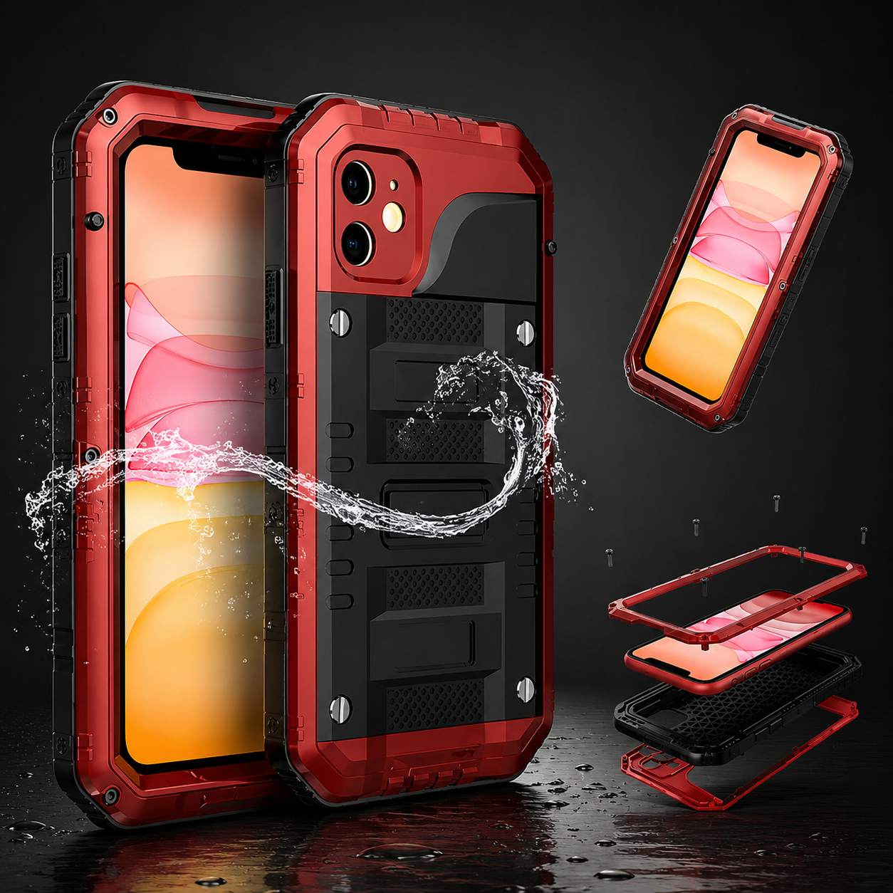 Premium iPhone Case MagSafe Compatible IP68 Waterproof Protective Cover Aluminum Armor Frame Camera Lens Guard Shockproof Full Body Design