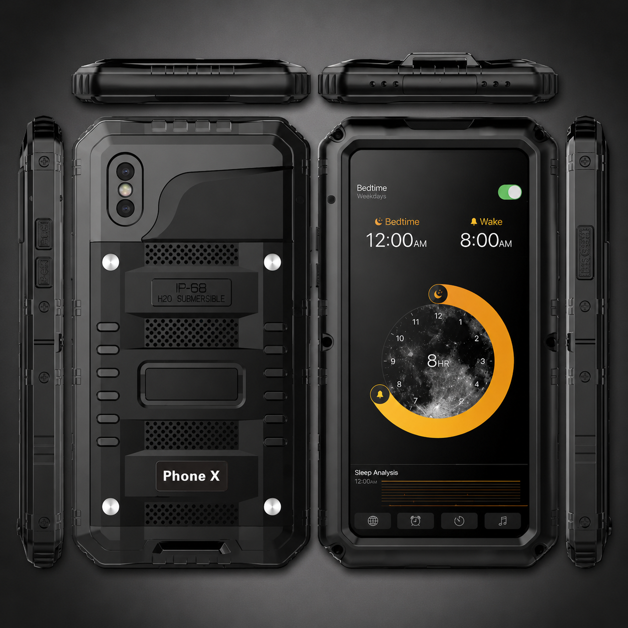 Premium iPhone Case MagSafe Compatible IP68 Waterproof Protective Cover Aluminum Armor Frame Camera Lens Guard Shockproof Full Body Design