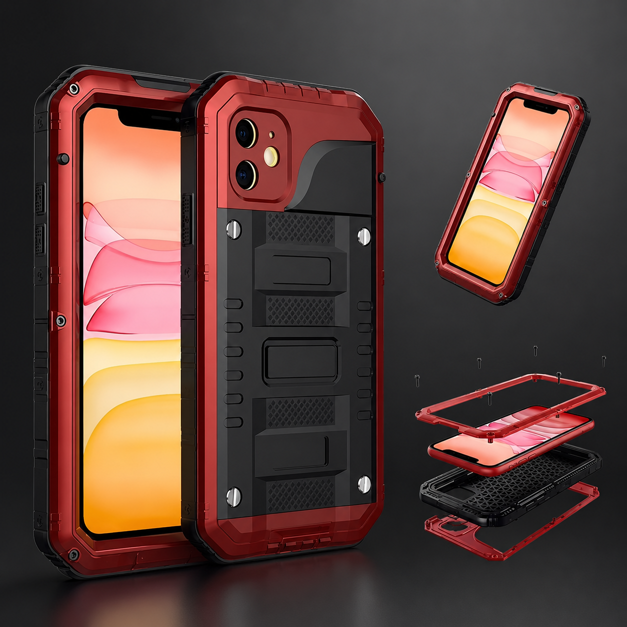 Premium iPhone Case MagSafe Compatible IP68 Waterproof Protective Cover Aluminum Armor Frame Camera Lens Guard Shockproof Full Body Design