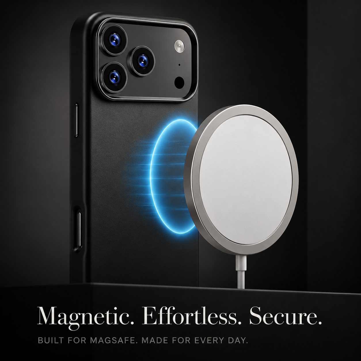 Premium iPhone Case MagSafe Compatible Leather Cover Camera Button Access Shockproof Anti Fingerprint Non Slip Grip Full Protection Design Durable Case