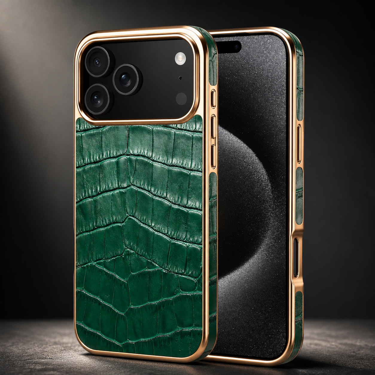 Premium iPhone Case MagSafe Compatible Leather Cover Crocodile Texture Camera Lens Protection Shockproof Anti Scratch Protective Back Shell