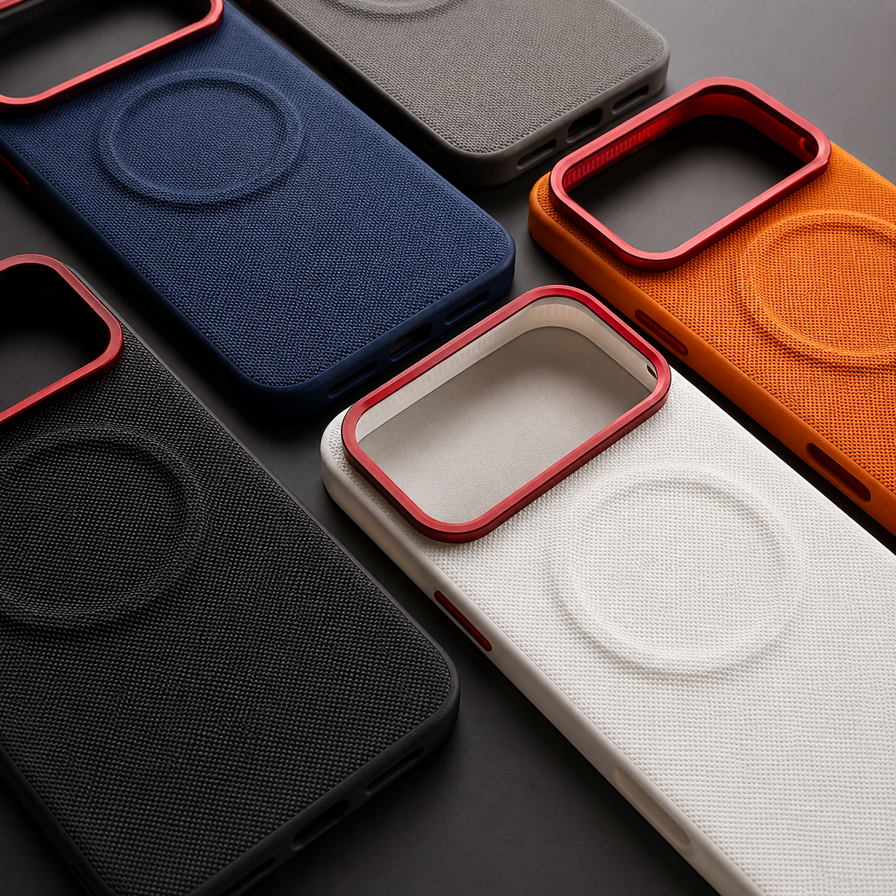 Premium iPhone Case MagSafe Compatible Leather Cover Diamond Texture Design Camera Lens Protection Shockproof Secure Grip Anti Scratch Full Coverage Design