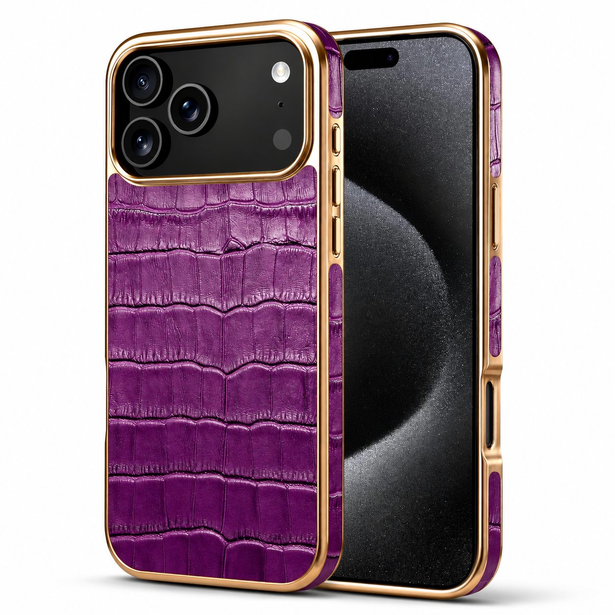 Premium iPhone Case MagSafe Compatible Leather Cover with Crocodile Texture Design, Camera Lens Protection, Anti Fingerprint Finish and Scratch Resistant Build