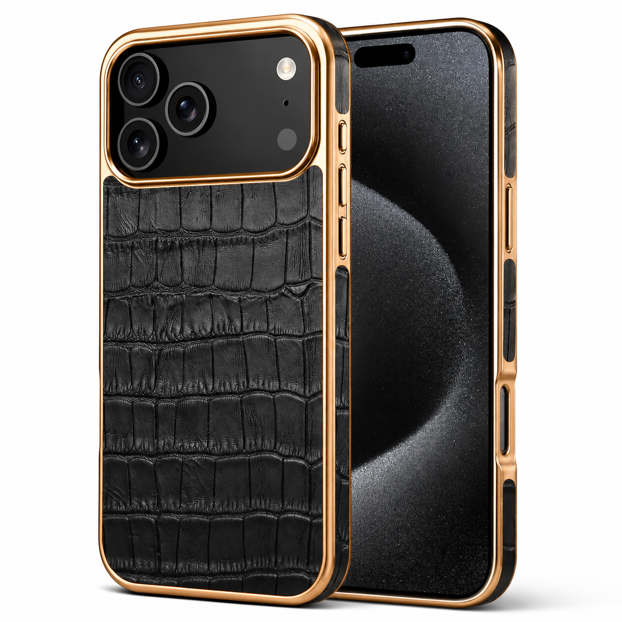 Premium iPhone Case MagSafe Compatible Leather Cover with Crocodile Texture Design, Camera Lens Protection, Anti Fingerprint Finish and Scratch Resistant Build