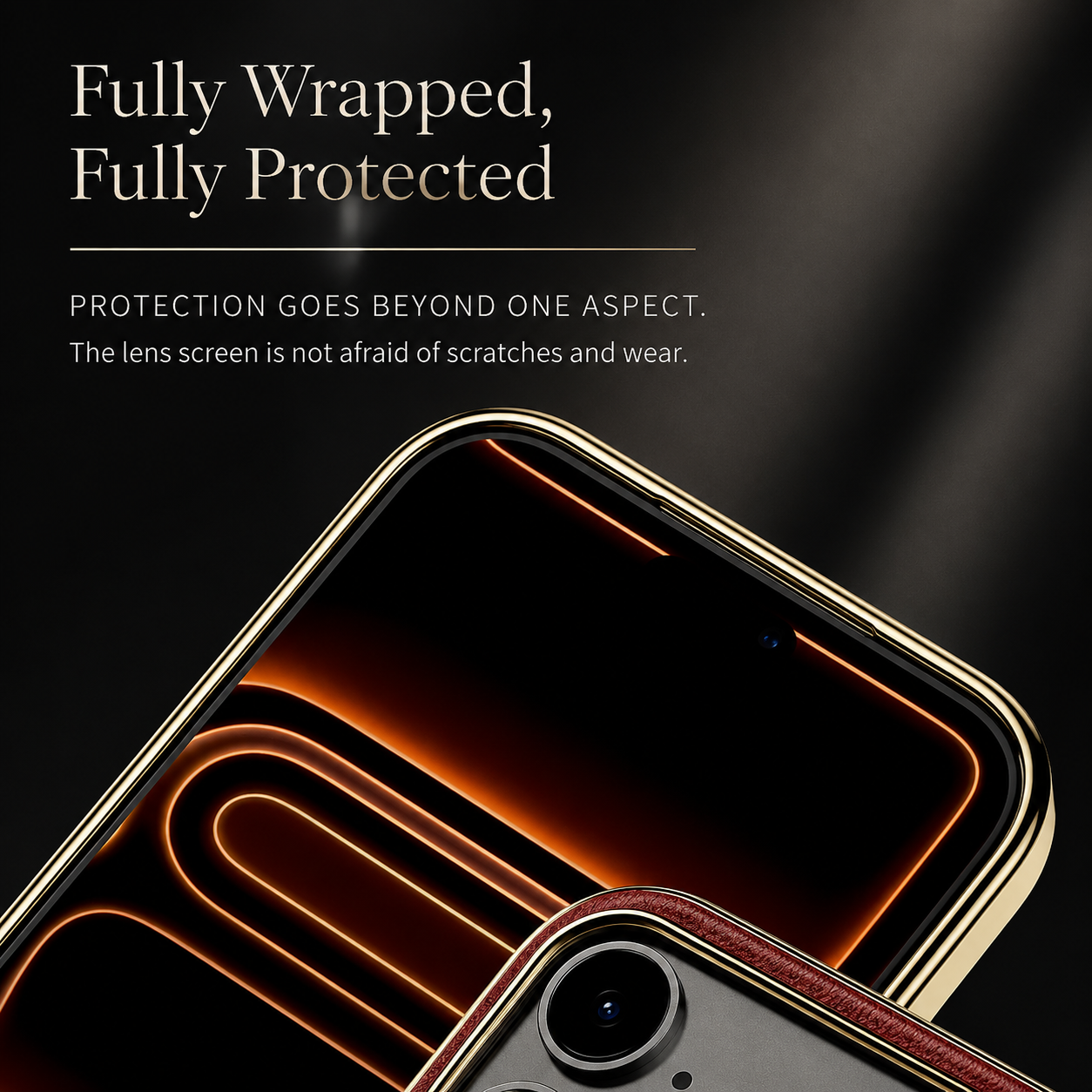 Premium iPhone Case MagSafe Compatible Leather Cover with Magnetic Ring Holder, Camera Lens Protection, Shockproof Design, Anti-Scratch Finish and Secure Grip