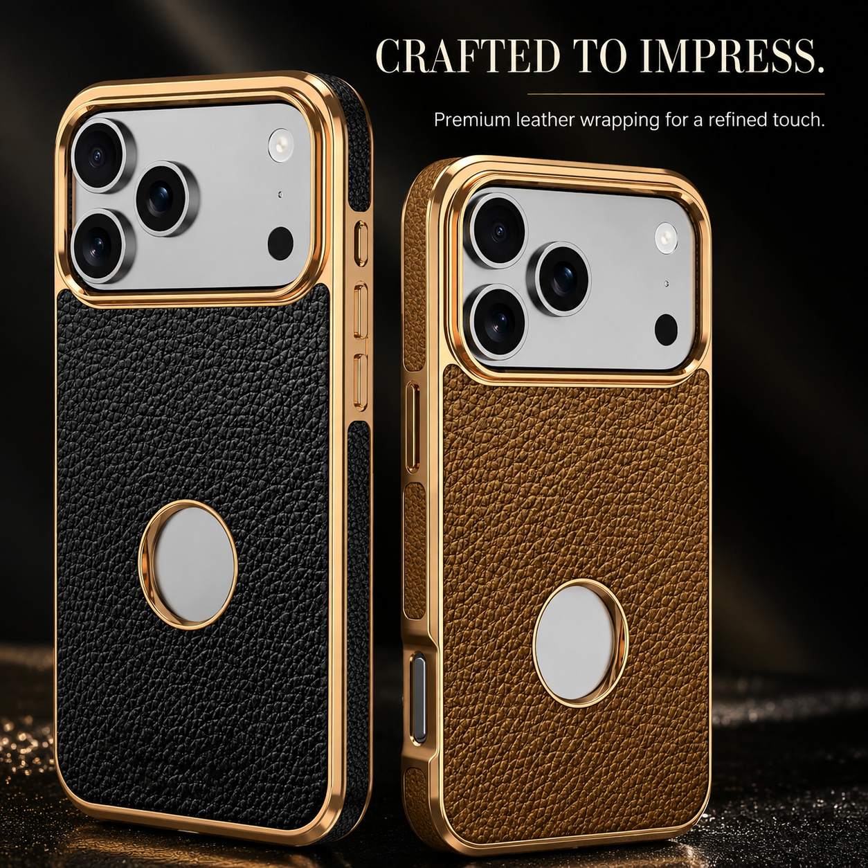 Premium iPhone Case MagSafe Compatible Leather Cowhide Lychee Texture Magnetic Slim Protective Cover Anti Fingerprint Non Slip Grip Bumper Design