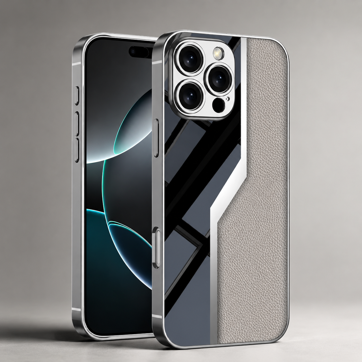 Premium iPhone Case MagSafe Compatible Leather Plating Cover with Soft TPU Edges Shockproof Anti-Scratch Ultra-Thin Frame Full Camera Protection