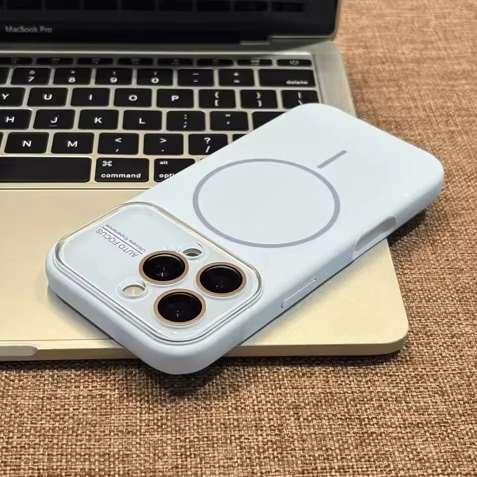 Premium iPhone Case MagSafe Compatible Liquid Silicone Cover with Camera Lens Protection, Shockproof Soft Touch Design, Slim Protective Fit