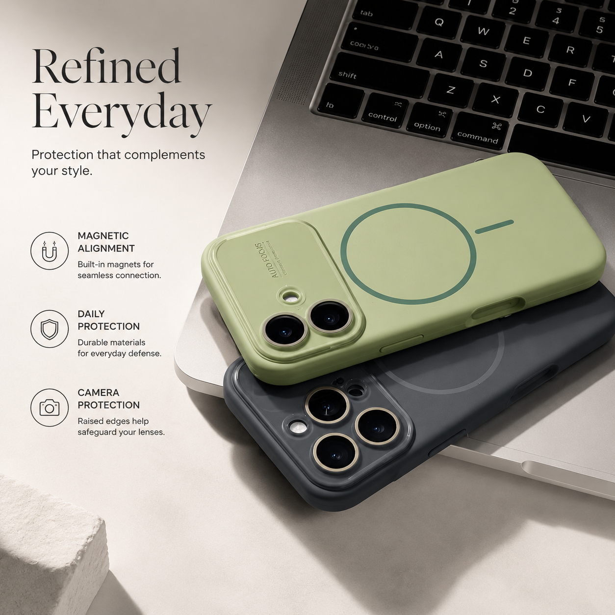 Premium iPhone Case MagSafe Compatible Liquid Silicone Cover with Camera Lens Protection, Shockproof Soft Touch Design, Slim Protective Fit