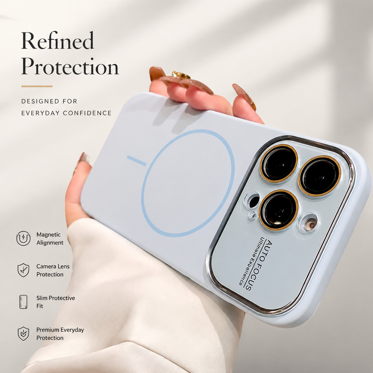 Premium iPhone Case MagSafe Compatible Liquid Silicone Cover with Camera Lens Protection, Shockproof Soft Touch Design, Slim Protective Fit