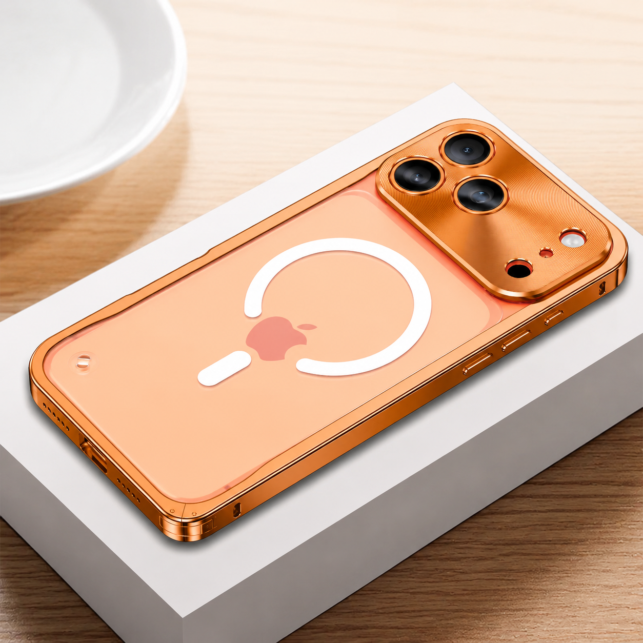 Premium iPhone Case MagSafe Compatible Magnetic Bumper Aluminum Alloy Frame Matte Transparent Back Shockproof Camera Lens Guard Anti Fingerprint