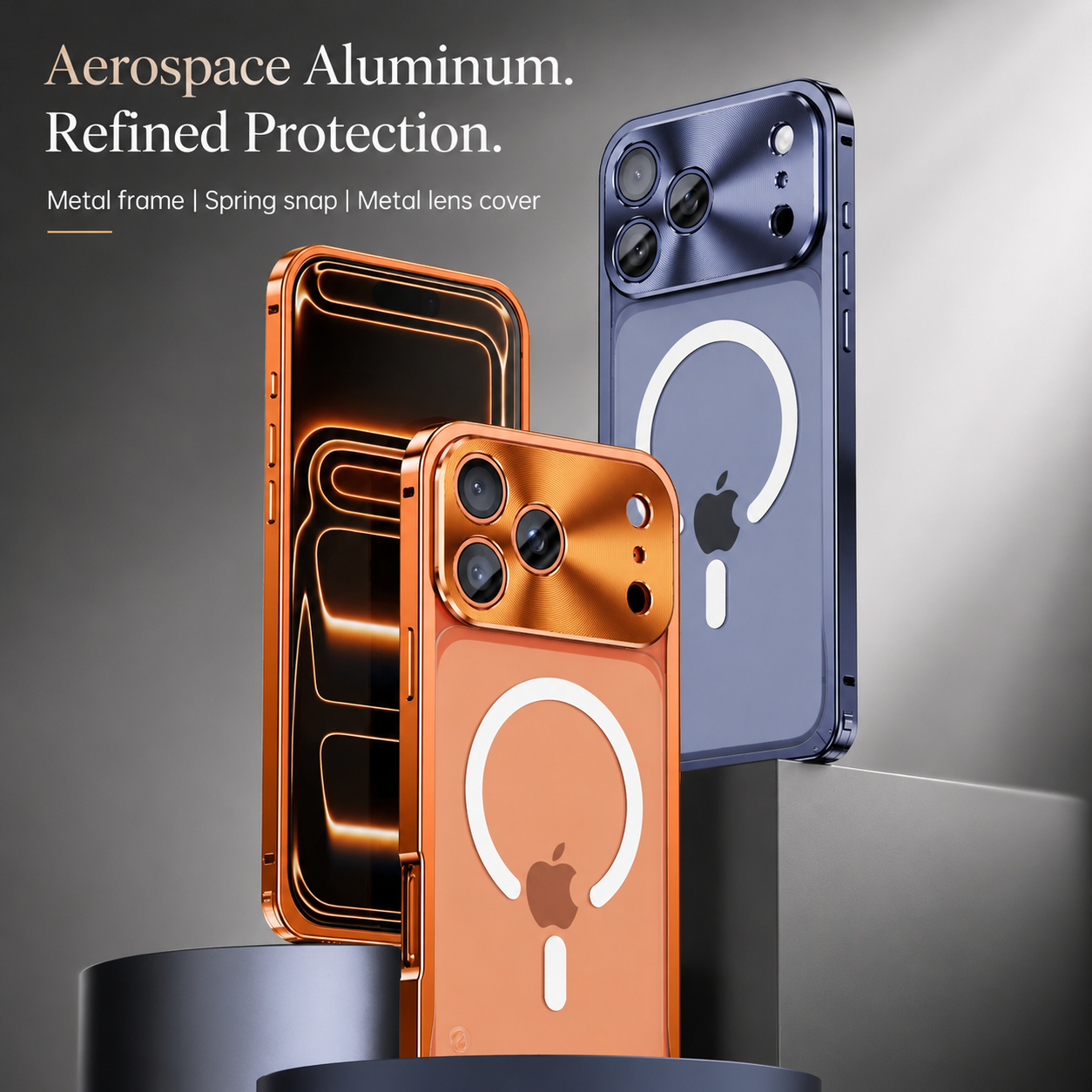 Premium iPhone Case MagSafe Compatible Magnetic Bumper Aluminum Alloy Frame Matte Transparent Back Shockproof Camera Lens Guard Anti Fingerprint