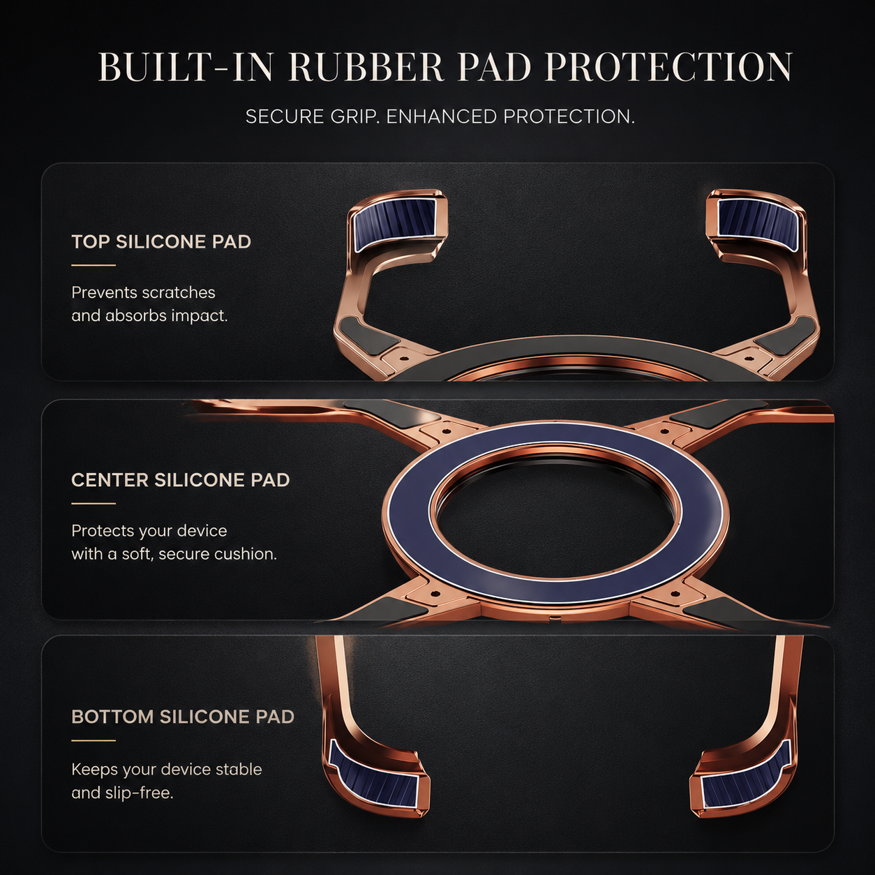 Premium iPhone Case MagSafe Compatible Magnetic Bumper Aluminum Alloy Frame Rotating Ring Stand Shockproof Camera Lens Guard Wireless Charging