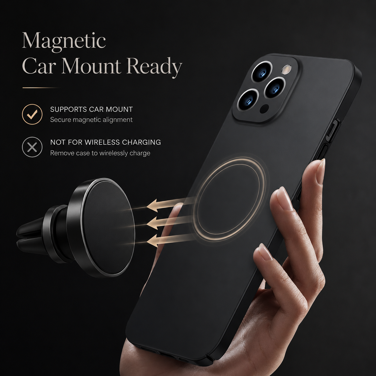 Premium iPhone Case MagSafe Compatible Magnetic Car Mount Protective Cover Camera Lens Protection Shockproof Ultra Thin Matte Slim Design
