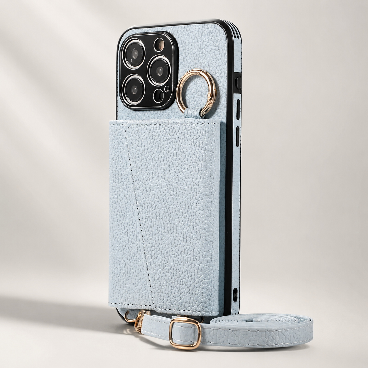 Premium iPhone Case MagSafe Compatible Magnetic Crossbody Wallet Cover PU Leather Card Slots Finger Ring Buckle Strap Shockproof Organizer Carrying