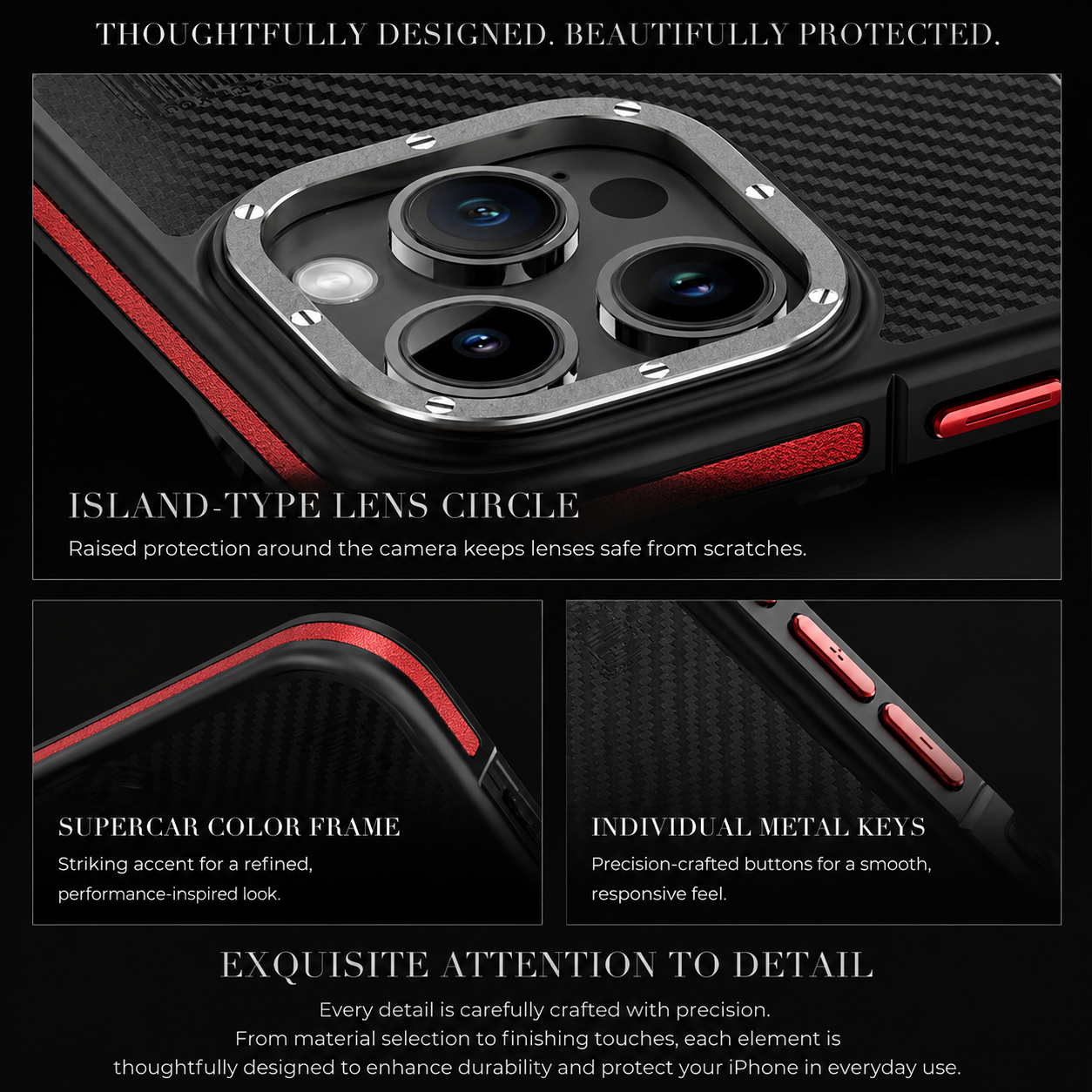 Premium iPhone Case MagSafe Compatible Magnetic Protective Cover 600D Aramid Fiber Ultra Thin Lightweight Shockproof Carbon Texture Scratch Resistant