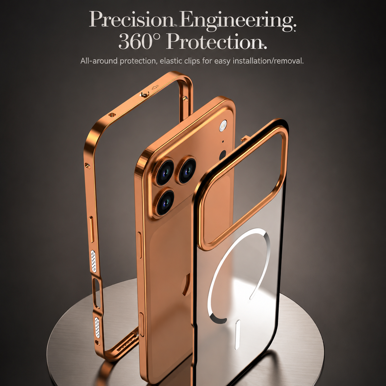 Premium iPhone Case MagSafe Compatible Magnetic Protective Cover Aluminum Alloy Frame Frosted Matte Back Camera Lens Guard Wireless Charging Slim Profile