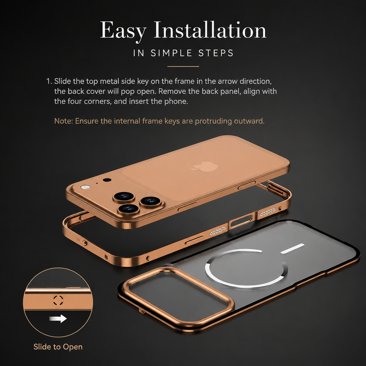 Premium iPhone Case MagSafe Compatible Magnetic Protective Cover Aluminum Alloy Frame Frosted Matte Back Camera Lens Guard Wireless Charging Slim Profile