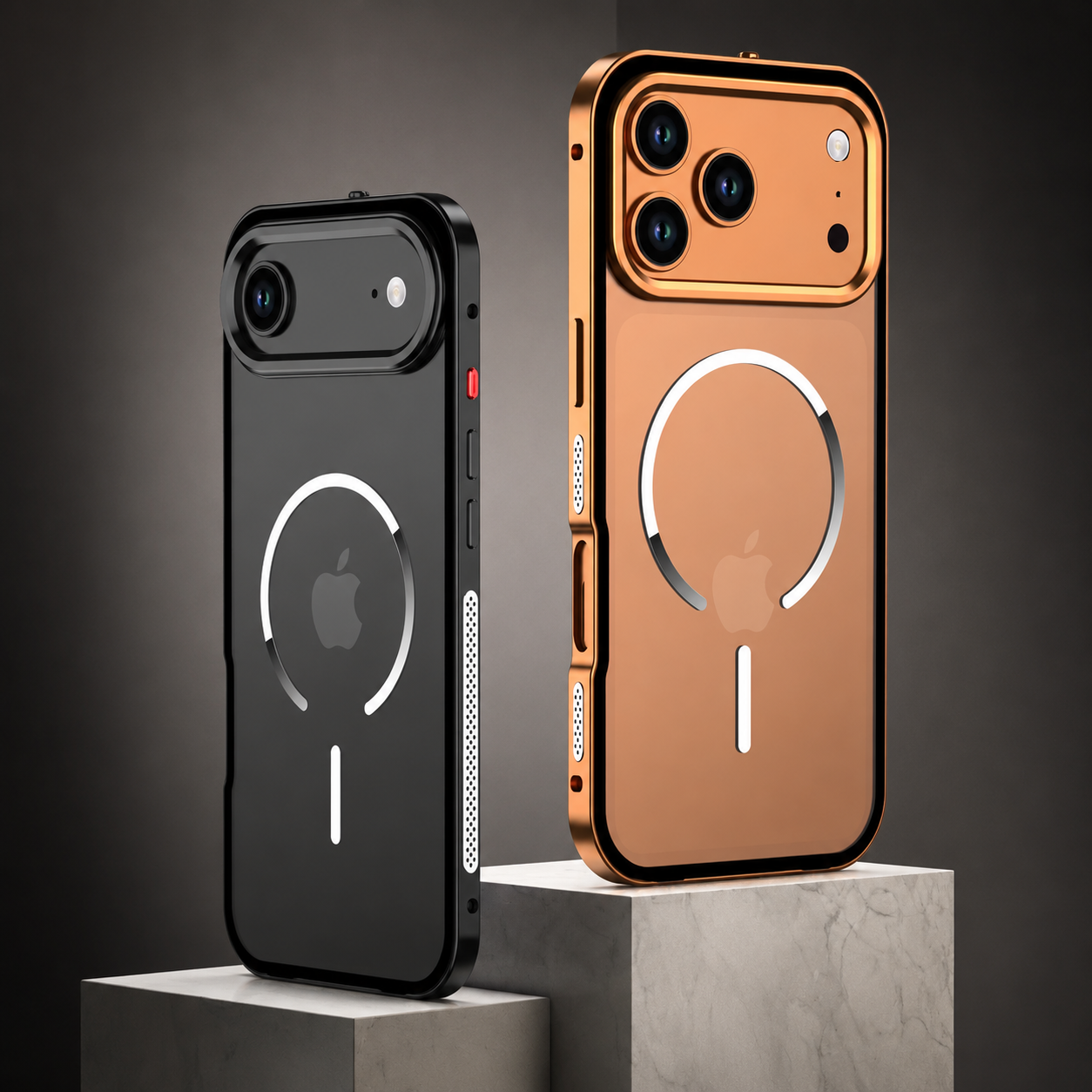 Premium iPhone Case MagSafe Compatible Magnetic Protective Cover Aluminum Alloy Frame Frosted Matte Back Camera Lens Guard Wireless Charging Slim Profile