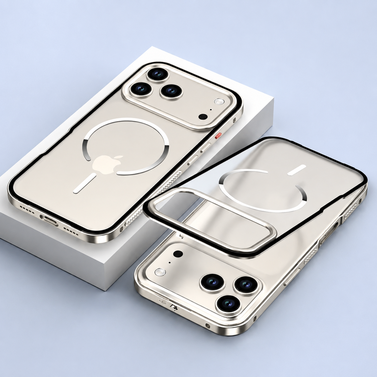 Premium iPhone Case MagSafe Compatible Magnetic Protective Cover Aluminum Alloy Frame Frosted Matte Back Camera Lens Guard Wireless Charging Slim Profile
