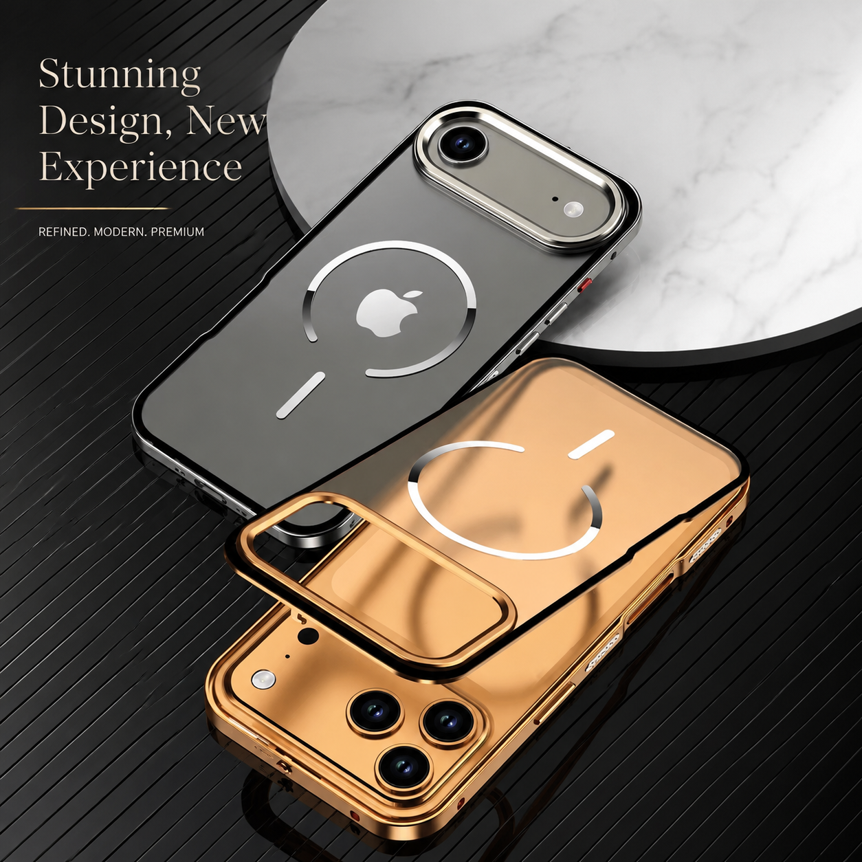 Premium iPhone Case MagSafe Compatible Magnetic Protective Cover Aluminum Alloy Frame Frosted Matte Back Camera Lens Guard Wireless Charging Slim Profile