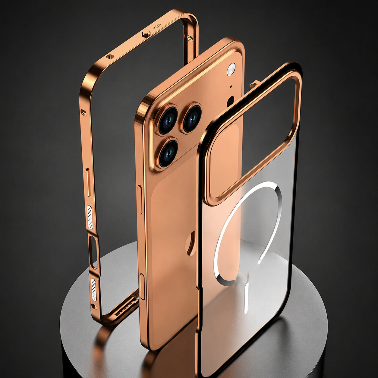 Premium iPhone Case MagSafe Compatible Magnetic Protective Cover Aluminum Alloy Frame Frosted Matte Back Camera Lens Guard Wireless Charging Slim Profile