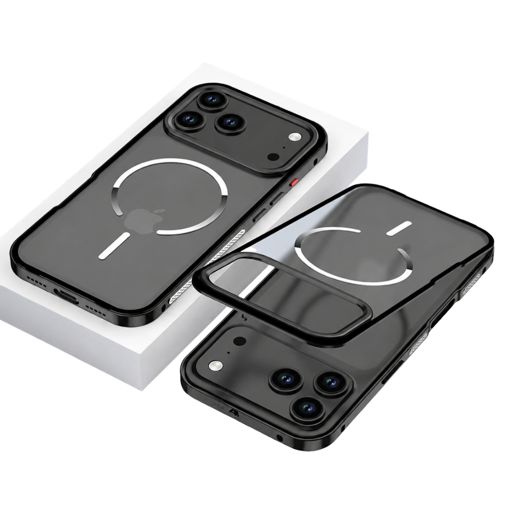 Premium iPhone Case MagSafe Compatible Magnetic Protective Cover Aluminum Alloy Frame Frosted Matte Back Camera Lens Guard Wireless Charging Slim Profile