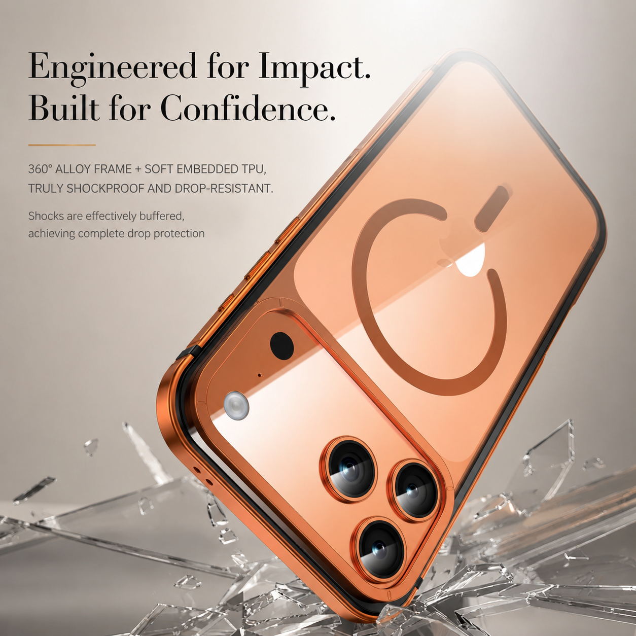 Premium iPhone Case MagSafe Compatible Magnetic Protective Cover Aluminum Alloy Frame Transparent Back Shockproof Camera Lens Guard Lightweight