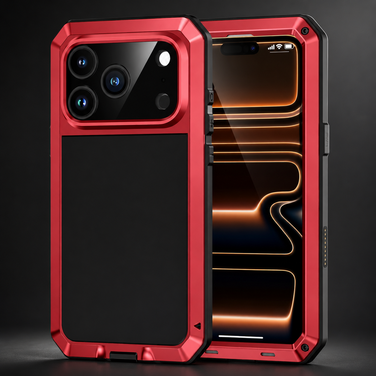 Premium iPhone Case MagSafe Compatible Magnetic Protective Cover Aluminum Armor Frame Built In Glass Screen Protector Shockproof Camera Lens Guard