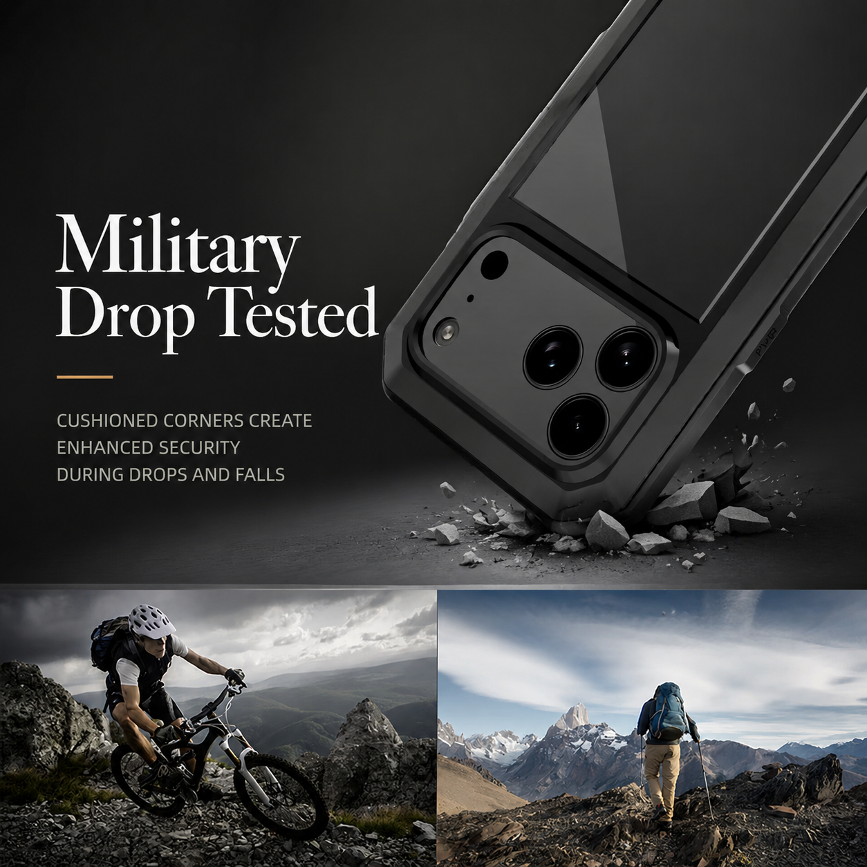 Premium iPhone Case MagSafe Compatible Magnetic Protective Cover Aluminum Armor Frame Built In Glass Screen Protector Shockproof Camera Lens Guard