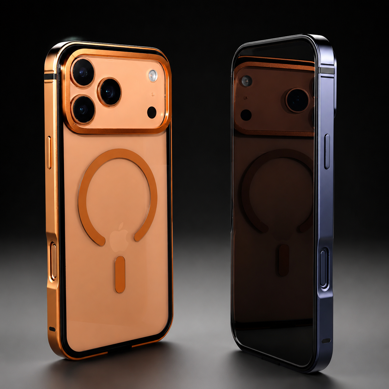 Premium iPhone Case MagSafe Compatible Magnetic Protective Cover Aluminum Frame HD Transparent Backplate Shockproof Camera Lens Guard Lightweight
