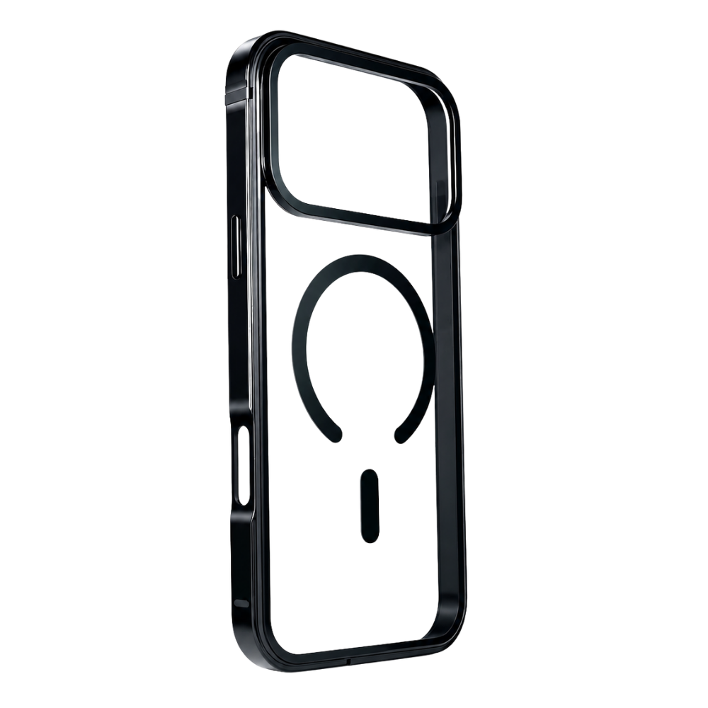 Premium iPhone Case MagSafe Compatible Magnetic Protective Cover Aluminum Frame HD Transparent Backplate Shockproof Camera Lens Guard Lightweight