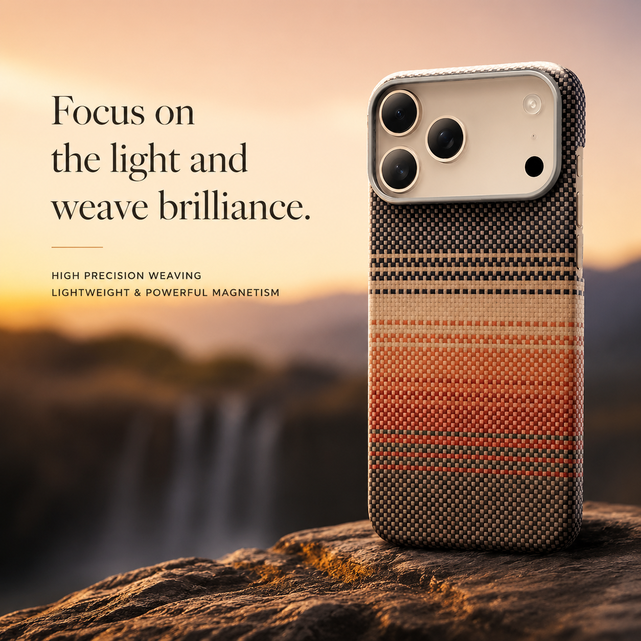 Premium iPhone Case MagSafe Compatible Magnetic Protective Cover Aramid Carbon Fiber Ultra Thin Lightweight Shockproof Anti Scratch Grip Texture