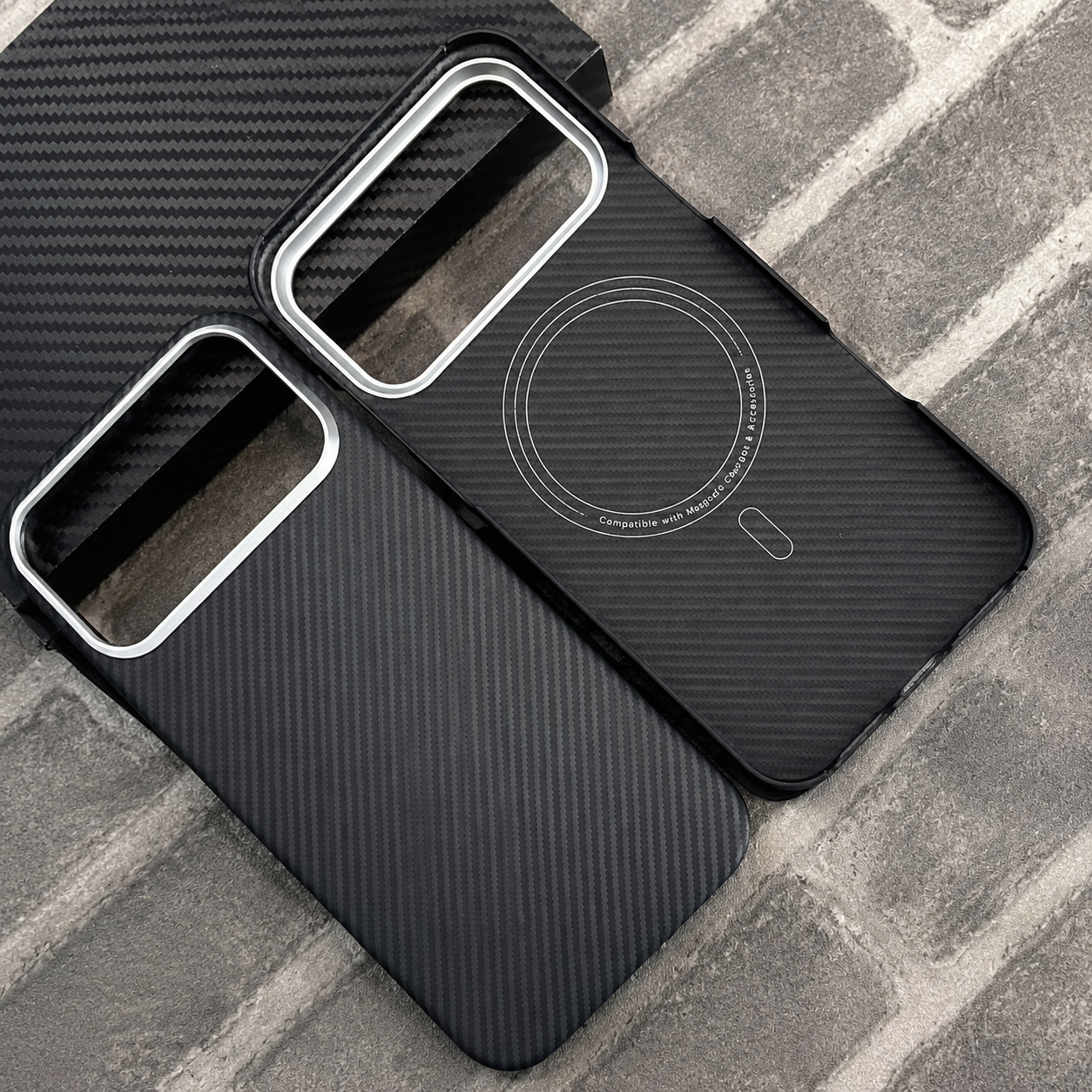 Premium iPhone Case MagSafe Compatible Magnetic Protective Cover Aramid Carbon Fiber Ultra Thin Lightweight Shockproof Anti Scratch Grip Texture
