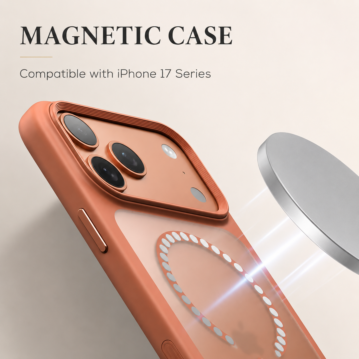 Premium iPhone Case MagSafe Compatible Magnetic Protective Cover Clear Transparent Back Shockproof Armor Camera Control Button Anti Scratch Texture