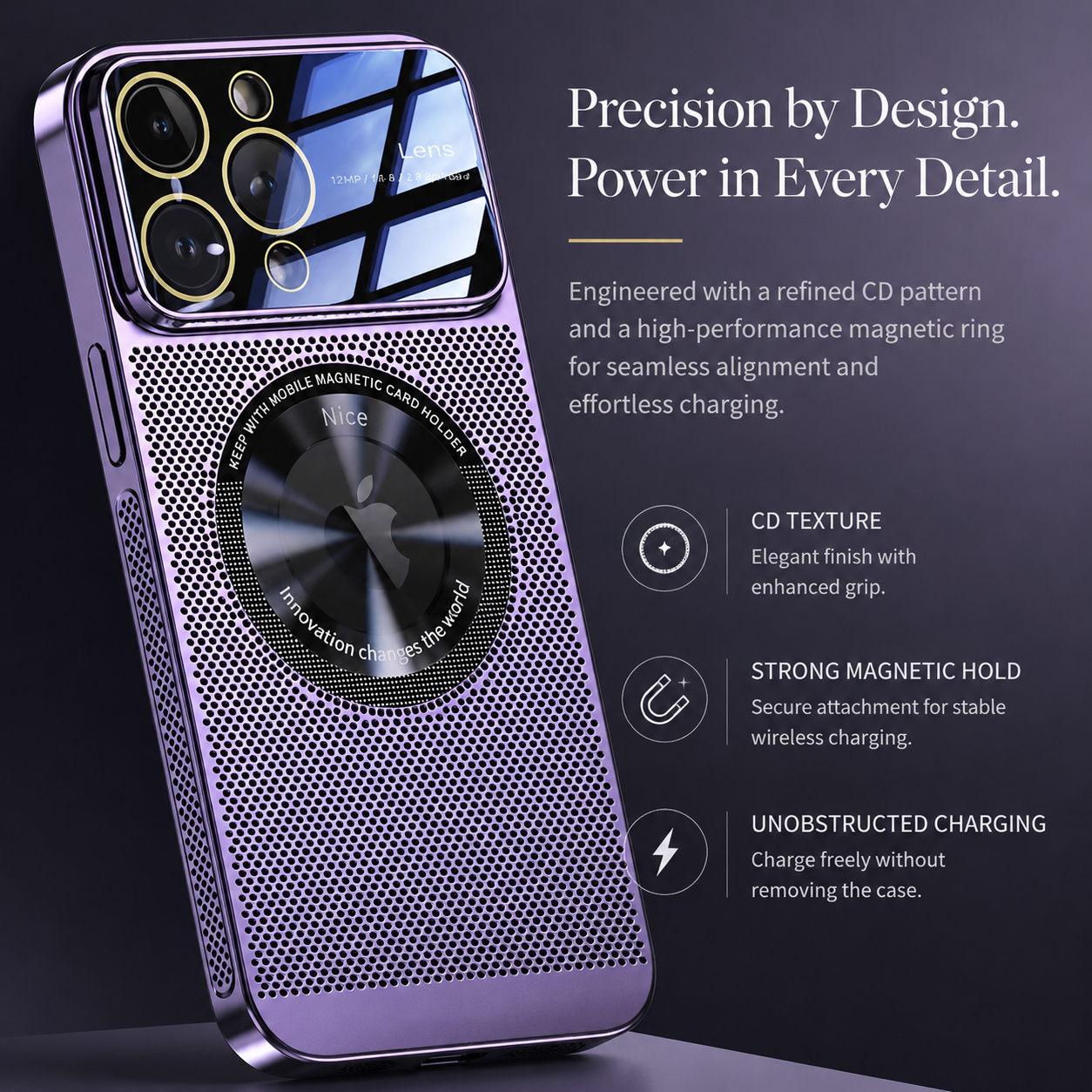 Premium iPhone Case MagSafe Compatible Magnetic Protective Cover Cooling Mesh Back Shockproof PC TPU Frame Camera Lens Guard Heat Dissipation