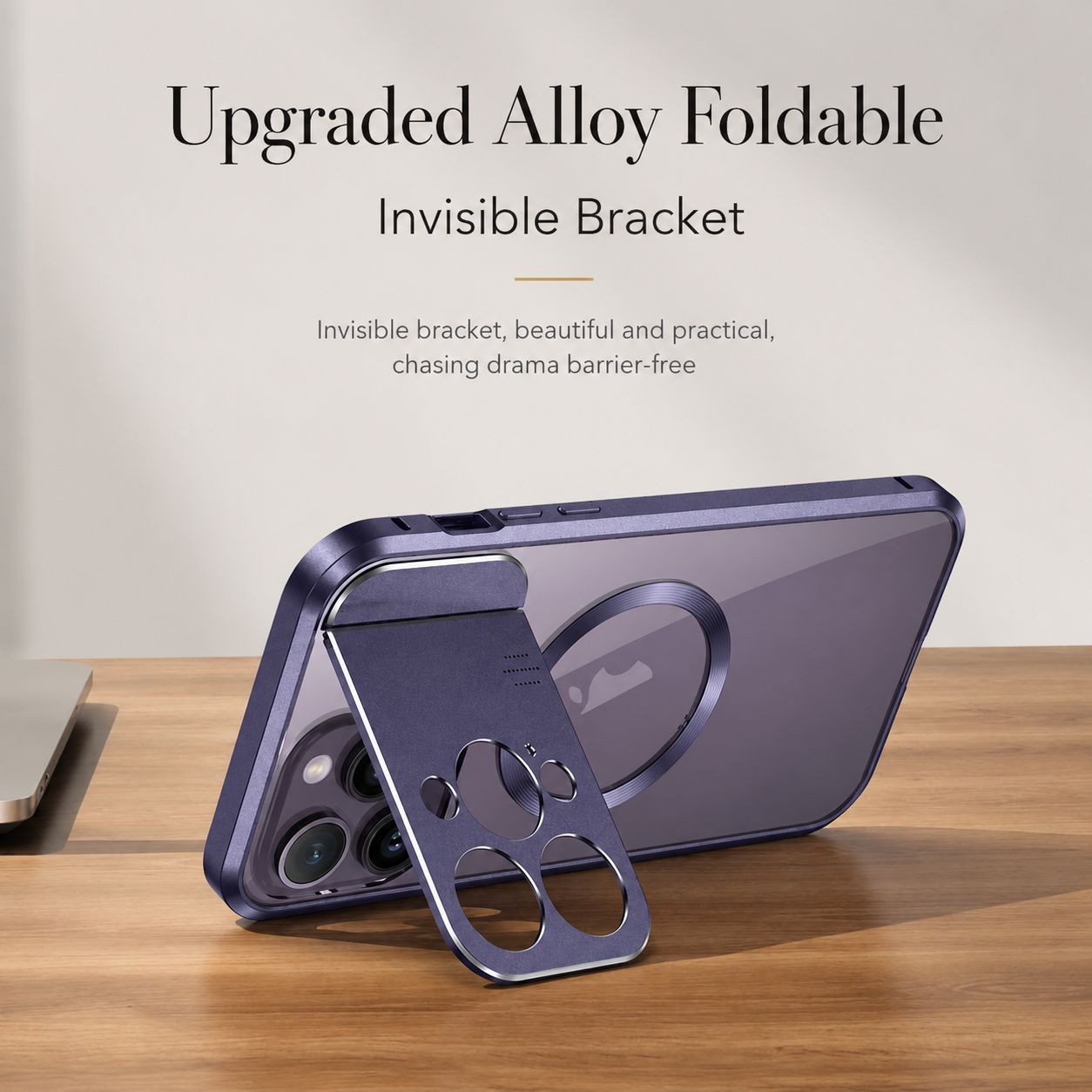 Premium iPhone Case MagSafe Compatible Magnetic Protective Cover Metal Stand Camera Lens Protection Shockproof Aromatherapy Slot Slim Design